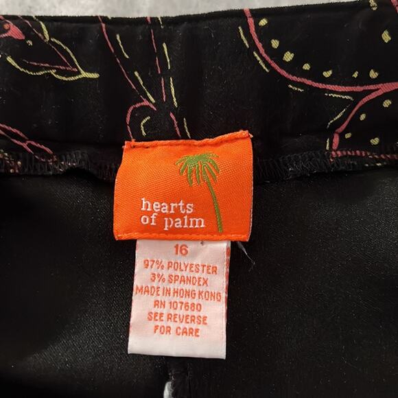 Hearts of Palm Black Paisley & Flower Print Pants Woman’s Size 16 - Picture 4 of 12